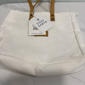 White and Tan Women's Tote Bag